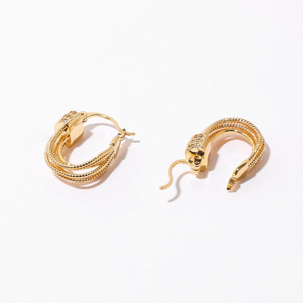 18k Gold CZ Hoop Earrings