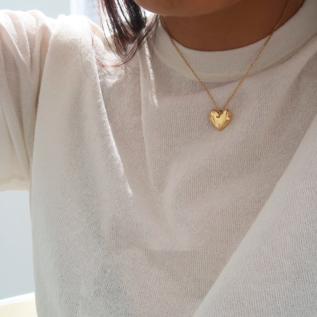 18k Gold Lava Heart Necklace