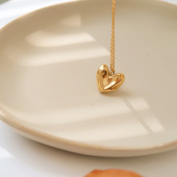 18k Gold Lava Heart Necklace