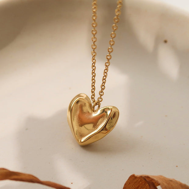 18k Gold Lava Heart Necklace