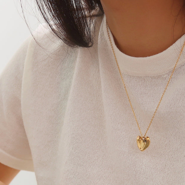 18k Gold Lava Heart Necklace