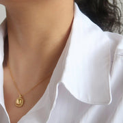 18K Gold Small Square Necklace