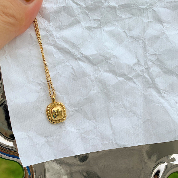 18K Gold Small Square Necklace