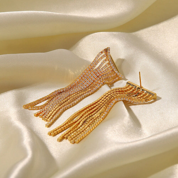 18K Gold Tassel Earrings