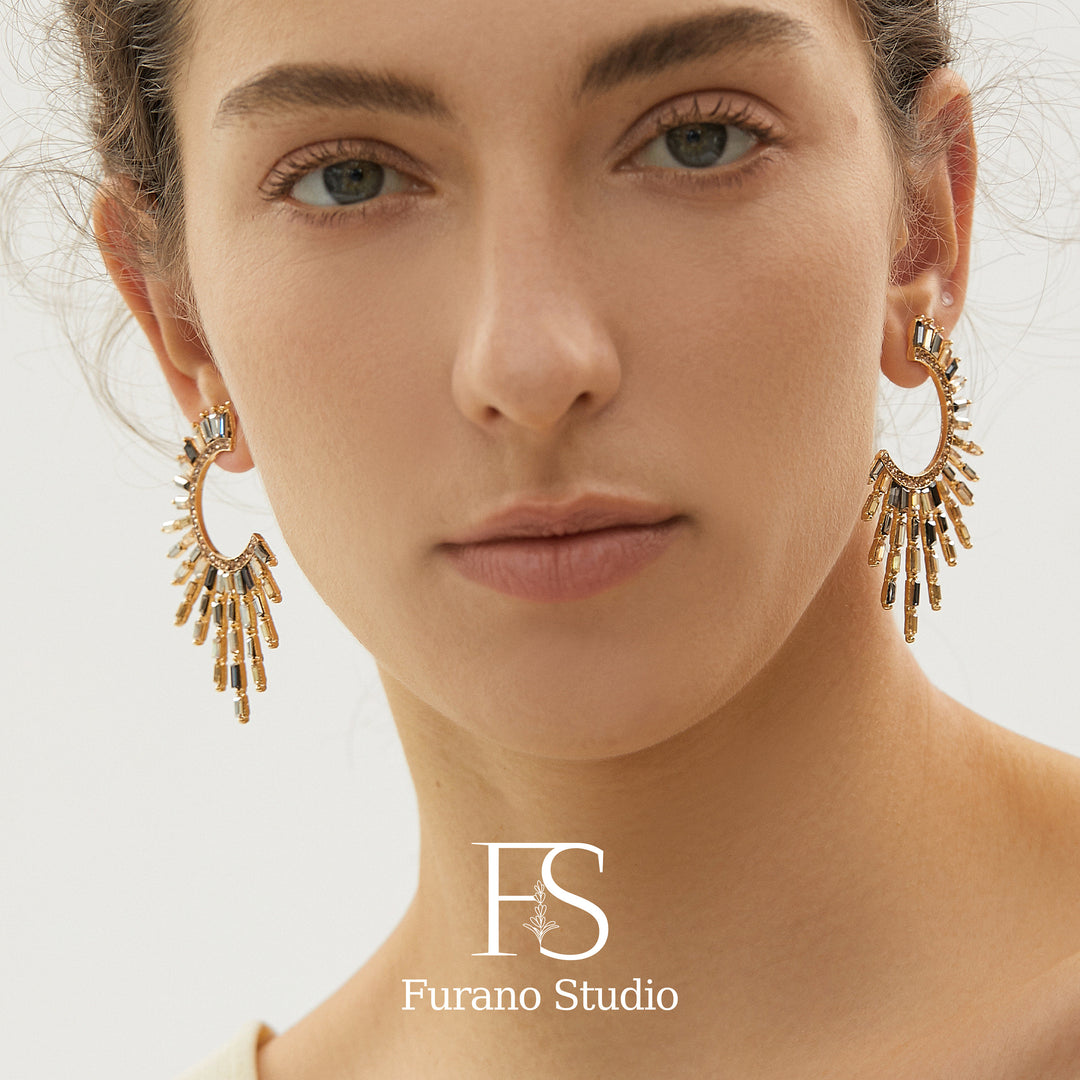 SHAPES STUDIO/Black Beaded Eternity ピアス 10K Solid Gold Black Beaded Eternity Ring [10K Solid Gold] – Shapes Studio