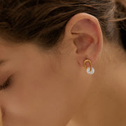 18K Gold Floating Diamond Stud Earrings