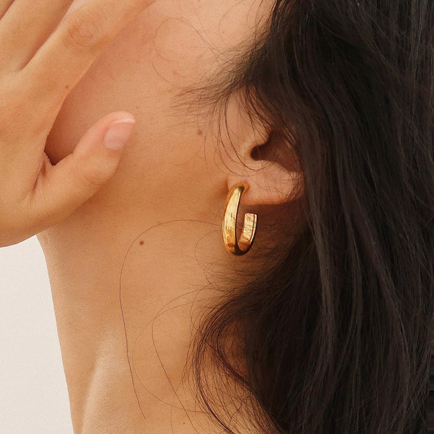 18K Gold Large Hoop Earrings