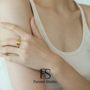 18K Gold Chunky Double Band Open Ring