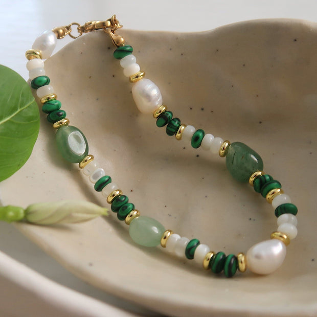 Green Rainbow Beaded Necklace/Bracelet