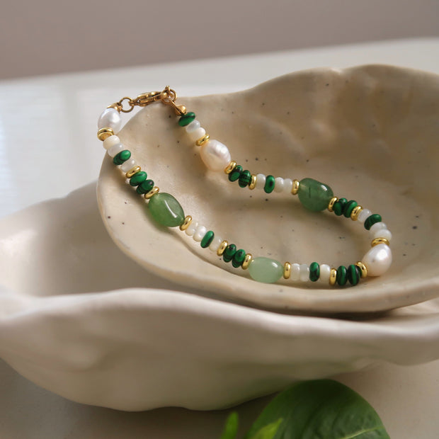 Green Rainbow Beaded Necklace/Bracelet