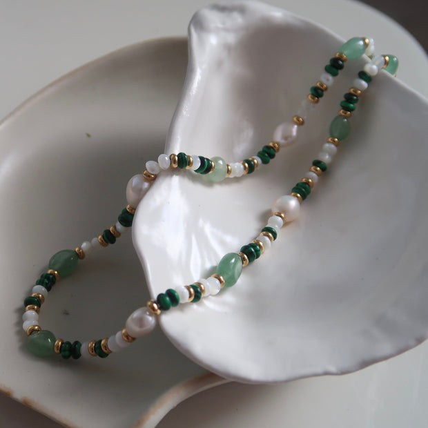 Green Rainbow Beaded Necklace/Bracelet