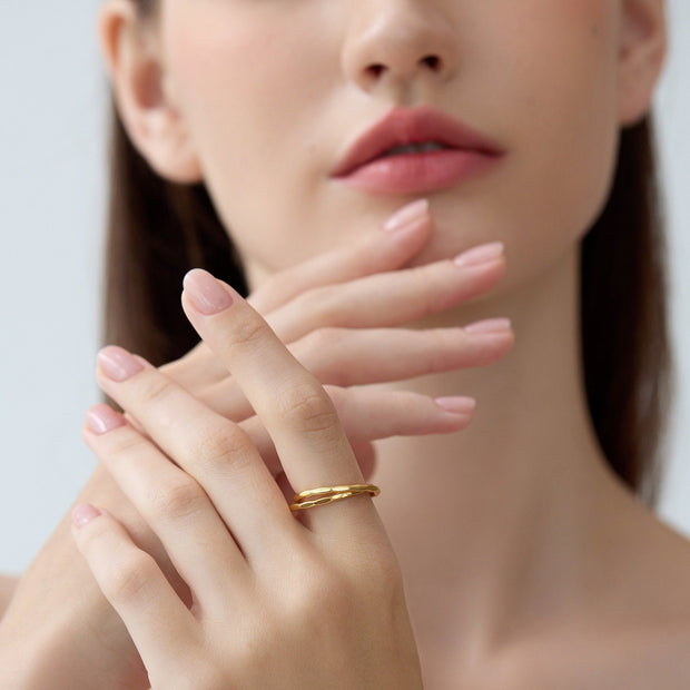 18K Gold Double Layered Ring